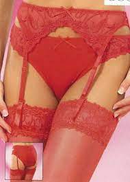 Slip Set 2 Teile mit Strumpfhalter Strapse Unterwäsche UInterhose rot | eBay