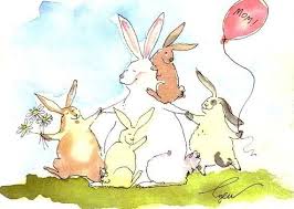 Rabbit Bunny Art Mom Family Funny Bunny Rabbit Greeting Card Rabbit Watercolor Painting Illustration Print Bunny Mama Bunny Art Cat Greeting Cards Mom Art