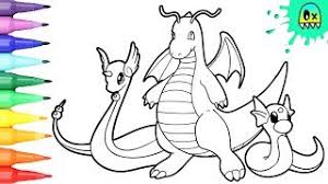 Dragonite coloring page from the flying pokemon coloring pages section of fun with pictures.com. Pokemon Coloring Pages Dragonite I Fun Coloring Videos For Kids Youtube