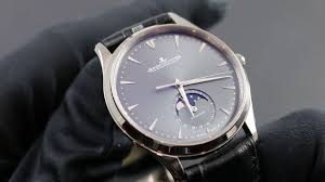 First, the case is a most. Jaeger Lecoultre Master Ultra Thin Moon 1363540 Showcase Review Youtube