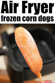 Air Fryer Corn Dogs They Cook Way Faster This Way To Get That Nice Crunchy Texture On The Outside With A Tender Hot Dog Air Fryer Recipes Corn Dogs Air Fryer