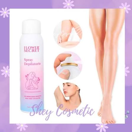 NUEVO DEPILADORA EN SPRAY - FLOWER SECRET 🌸 Contiene 150 Ml 🌸 Retira el  Vello en 10 minutos 🌸 No deja la Piel irritada 🌸 Para todo tipo de Piel .  .