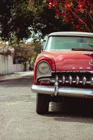 Vintage Red Car Parked On The Street Color Palette Red Car Car Car Parking