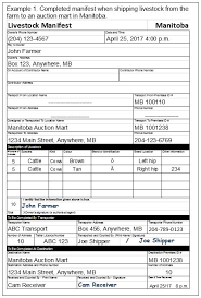 As a part of customs clearance formalities, the person in charge of the shipping vessel or aircraft has to furnish the details of the consignment loaded into the. Province Of Manitoba Agriculture Livestock Manifest
