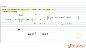 Draw The Electron Dot Structure Of Ethyne And Also Draw Its Structure Of Ethyne Youtube