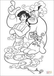 Genie and aladdin coloring page free printable coloring pages. Aladdin Genie And Abu From Aladdin Coloring Pages Cartoons Coloring Pages Coloring Pages For Kids And Adults