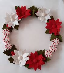Christmas Wreath, Felt Flower, Christmas Decorations, Home Decor, Door  Wreath