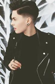 Androgynous haircut androgyny pixie hairstyles. Androgynous Fashion In Black Tomboy Hairstyles Lesbian Hair Faded Hair