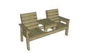 Double Chair Bench With Table Plans Free Outdoor Plans Diy Shed Wooden Playhouse Bbq Woodwor Wooden Chair Plans Outdoor Furniture Plans Wooden Bench Diy
