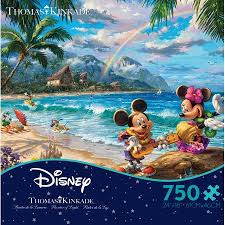 This masterpieces 18 x 24 750pc wheels puzzle was created from a photograph taken by the very talented linda berman. Ceaco Thomas Kinkade Disney Mickey And Minnie In Hawaii 750 Piece Jigsaw Puzzle Walmart Com Thomas Kinkade Disney Kinkade Disney Disney Puzzles
