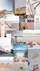 If you or your teen are loving this new trend of gathering aesthetic pictures for a wall collage then this post is for you. Beach Summer Collage Wallpaper Iphone Background Inspiration Summer Wallpaper Cute Backgrounds