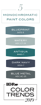 Create A Monochromatic Color Scheme In Your Bedroom Redesign Using Behr Paint In Blueprint Watery Ant Bathroom Paint Colors Behr Colors Trending Paint Colors