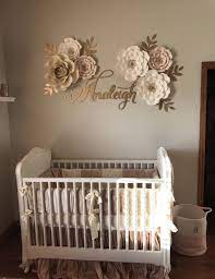 Analeigh Set 6 Piece Paper Flower Set Nursery Wall Decor Nursery Wall Flowers Floral Backdrop Baby Girl Nursery Room Baby Room Decor Nursery Room Decor