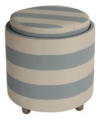 Black And White Striped Storage Ottoman Cortesi Home Keyes Round Storage Ottoman Blue And White Striped Fabric Walmart Com In 2020 Round Storage Ottoman Storage Ottoman Ottoman
