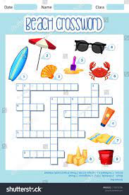 Beach Element Crossword Template Illustration Sponsored Element Beach Crossword Illustration Preschool Puzzles Learn English Kid Free Puzzles
