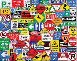 Print mounted on 69 pt blue board. Road Signs 1149pz 500 Piece Jigsaw Puzzle Road Signs Jigsaw Puzzles Colorful Collage