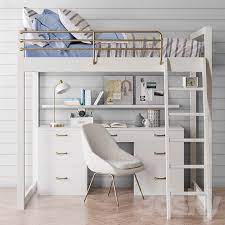 Small desks for children are designed to inspire creativity and help with homework, while storage desks with drawers make organising a breeze. 3d Models Bed Waverly Loft Desk Bed Set From Pottery Barn