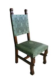 4 Tooled Leather Chairs In Turquoise Western Dining Chairs Set Of 4 Turquoise Leather Side Chairs With Han Leather Chair Leather Side Chair Western Furniture
