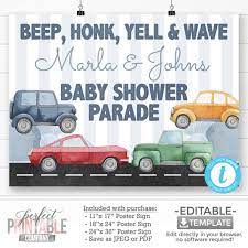 Car Drive By Parade Welcome Sign Car Poster Sign Car Baby Etsy Cars Birthday Parties Baby Shower Decorations Cars Birthday