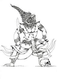 Bảo vệ nơi ở, xua đuổi ma quỷ âm binh. Hanuman Khmer Tattoo Hinh XÄƒm Hinh áº£nh