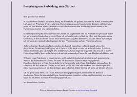 Dann freuen wir uns über deine bewerbung! Gartner Bewerbung Um Ausbildung Muster Und Tipps