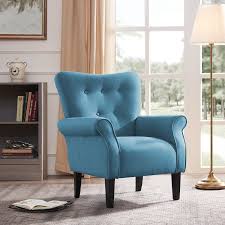 Belleze Accent High Back Chair Arm Seat Cushion W Wooden Leg Walmart Com In 2020 Arm Chairs Living Room Accent Chairs For Living Room Living Room Chairs Modern