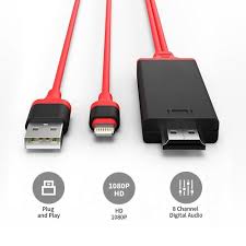 Hoisan Lightning To Hdmi Cable 2m Plug And Play Ipad To Hdmi Cord Hdtv 1080p Mirror On Home Theater Projector Tv Suitable For I Iphone To Tv Hdmi Hdmi Cables