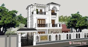 2077 Exterior Neoclassical Villa Scene Sketchup Model Free Download Sketchup Model Neoclassical House Styles