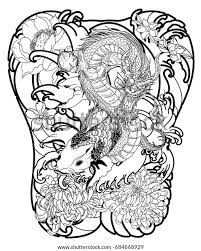 Japanese ink art, particulary zen art, is marked by the repeated use of common subjects. Traditional Japanese Koi Fish Tattoo Drawing