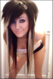 Lip biting, black and white, eyeliner, emo hair styles, emo hair, girl. 44 Amazing Emo Hairstyles That Will Blow Your Mind
