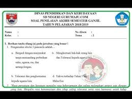 Soal Uas Pas Kelas 6 Kurikulum 2013 Revisi 2018 Youtube