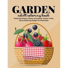 This cactus and succulent coloring page adult page is so cute!! Garden Coloring Book An Adult Coloring Book Featuring Flowers Plants Succulents Cactus Fruits Stress Relieving Designs For Relaxation Paperback On Walmart Accuweather Shop