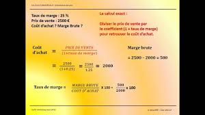 Tableau De Proportion Taux De Marge Et Prix De Vente Youtube
