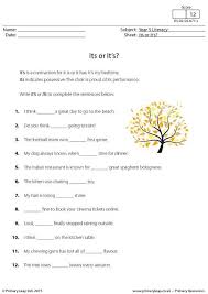 Its Or It S Worksheet Worksheets Literacy English Resource