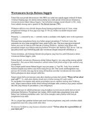 Pertanyaan sulit sering kita temukan saat melakukan interview. Top Pdf Wawancara Kerja Bahasa Inggris 123dok Com