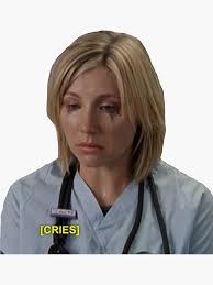 "Elliot Reid Scrubs Cries" Sticker for Sale by dundermifflin96