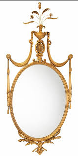 Large Antique Adam Style Regency Era Carved Giltwood Wall Mirror Early 19th  Century