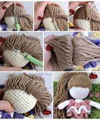 Amigurumi Bebek Saci Yapmak Amigurumi Oyuncak Yapim Asamalarindan Biridir Sitede Yer Alan Salvabrani Knitted Dolls Crochet Dolls Crochet Techniques