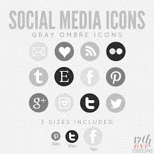 Black And White Social Media Icons For Email Signature Gray Ombre Social Media Icons For Blog Web By 17thavenuedesigns 6 00 Social Media Icons Social Media Paid Social Media