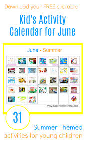 Summer Activity Calendar For Kids 31 Fun Summer Themed Ideas Kids Calendar Summer Activities Summer Activities For Kids