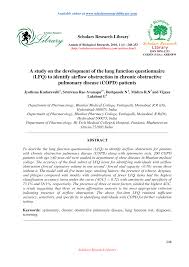 Image result for Lung Function Questionnaire