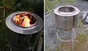 Stainless Steel Washing Machine Drum Used As Fire Pit Washing Machine Drum Old Washing Machine Repurposed Items
