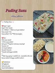 Pin Oleh Azian Mat Yatim Di Pudding Dessert Makanan Dan Minuman Kartu Resep Makanan