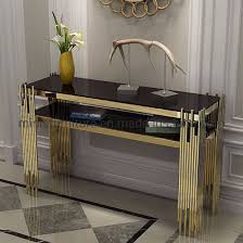 Handmade coffee table, end table, lamp table, couch table, occasional table, industrial table, steel frame, oak top, small table, interior. China Mn Ms15 Good Quality Hotel Hallway Living Room Glass Top Gold Console Table Furniture China Tables Console Tables