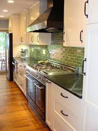 white kitchen, cherry island, soapstone