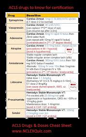 acls drugs doses cheat sheet for certification studykorner