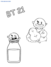 Bt21 coloring pages printable shooky. Bt21 Coloring Pages 80 Free Printable Coloring Pages