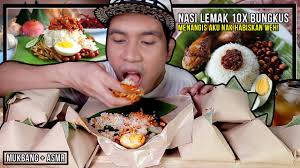 It is also the native dish in neighbouring areas with significant malay populations such as singapore, brunei. Menangis Nak Habiskan 10x Bungkus Nasi Lemak Ni Asmr Mukbang Youtube