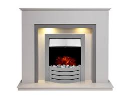 Napoleon alluravision 42 deep wall mount linear electric fireplace. Allnatt White Grey Marble Fireplace With Comet Brushed Steel Electric Fire 42 Inch Fireplace World