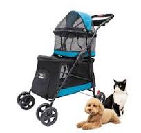 Double Decker Pet Stroller - Dual Bassinets for Multiple Pets, Removable  Pee Pads, Adjustable Leashes, Mesh Windows, Swivel Wheel, One-Hand Fold, ...